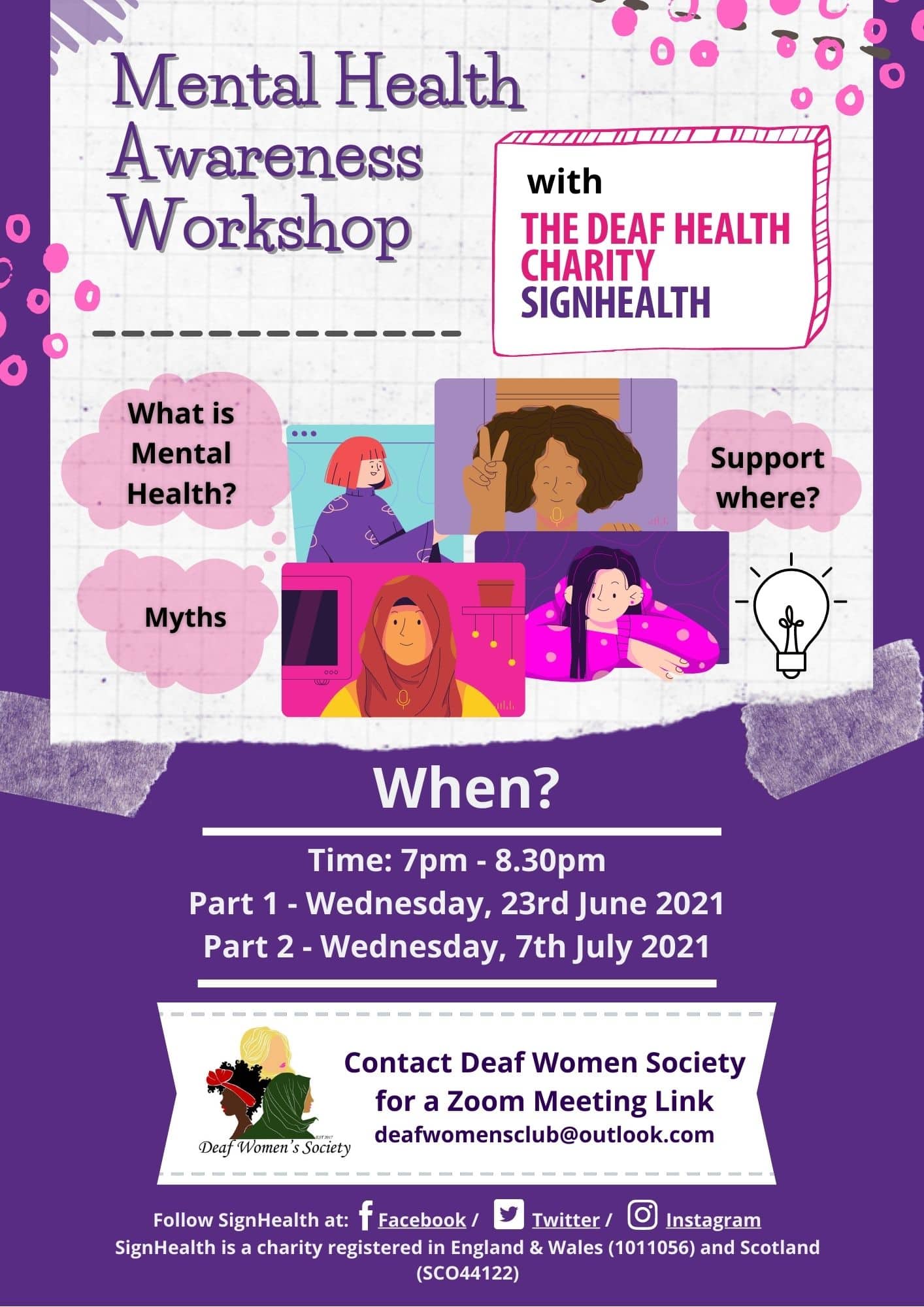 Mental Health Awareness Workshop with the Deaf Women's Society - SignHealth