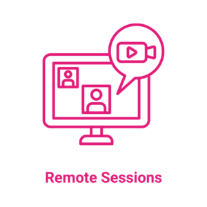 Icon depicting remote sessions available for SignHealth Domestic Abuse Service