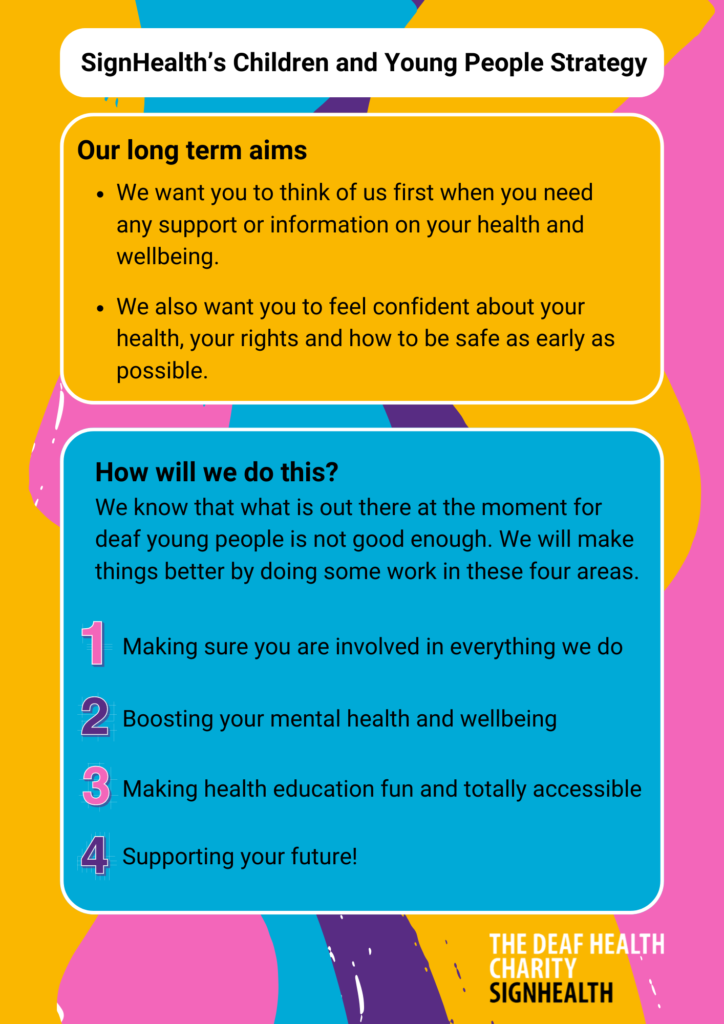 Signhealth's Children and Young People Strategy page 1.