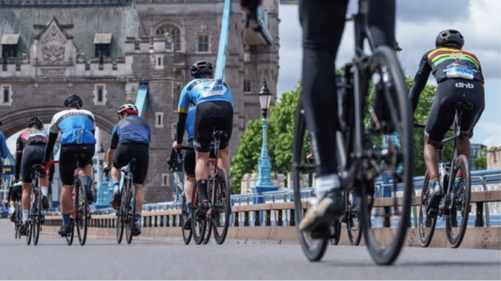 photograph of cycling on london bridge