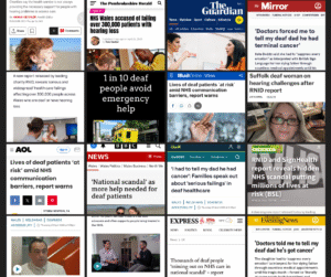 Photos of deaf health stories in the news