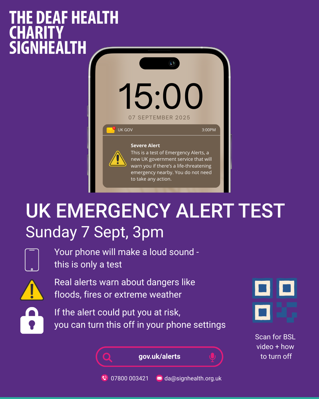 UK Emergency Alert Test Sunday 7 September 3pm