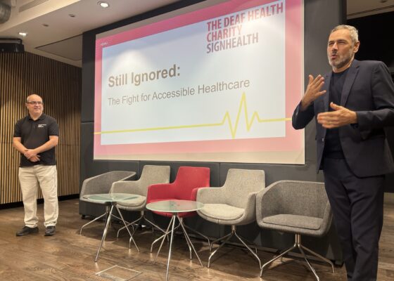 Robin presenting at the Mental Wealth Festival