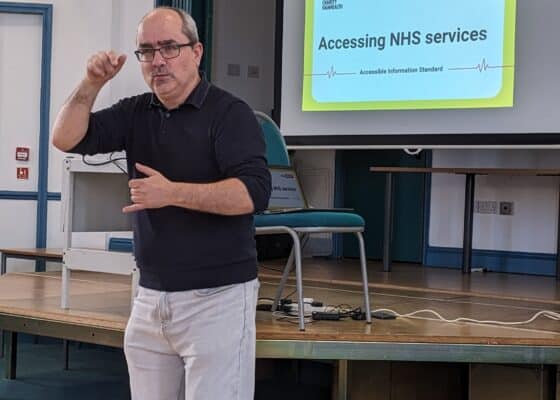 Robin presenting Accessing NHS Services